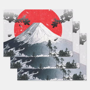 Cherry Blossoms Mount Fuji Japan Wrapping Paper Sheet