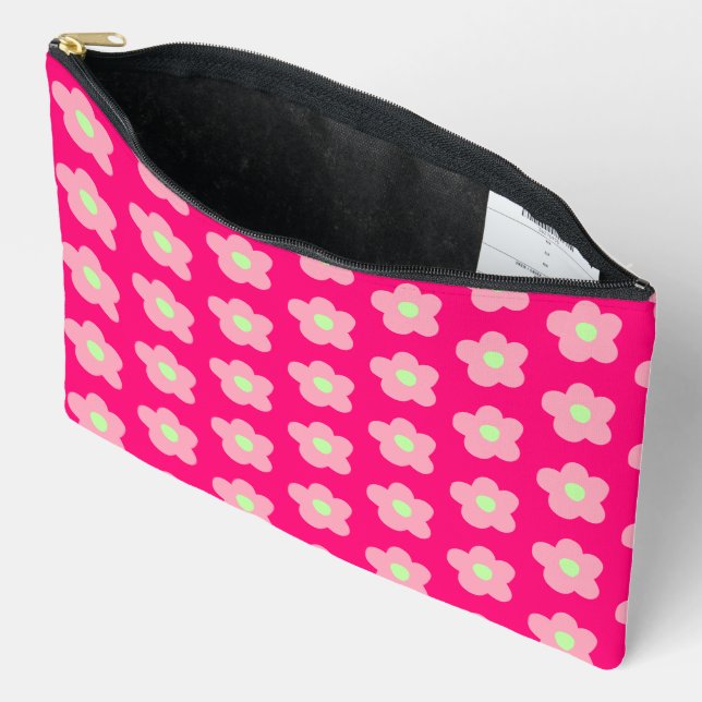 Cherry Blossoms on Pink Accessory Pouch (Open)