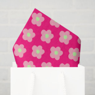 Cherry Blossoms on Pink Tissue Paper