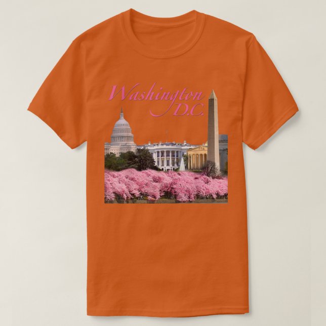 Cherry Blossoms Paradise The Washington DC Mall  T-Shirt (Design Front)