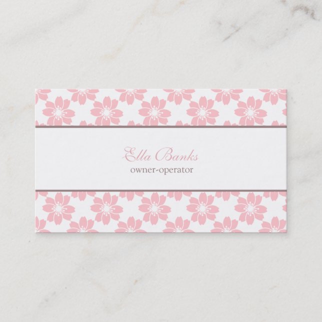 Cherry Blossoms Pattern Business Card (Front)