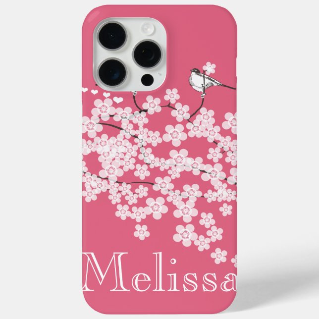 Cherry Blossoms Personalised iPhone case (Back)