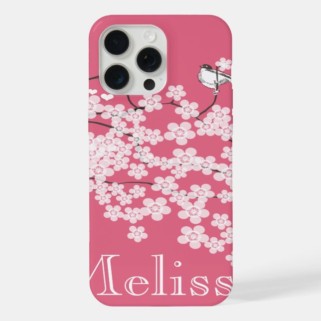 Cherry Blossoms Personalised iPhone case (Back)