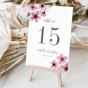 Cherry Blossoms Personalised Table Number Card