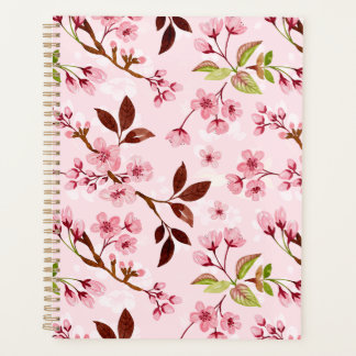 Cherry Blossoms Pink Background Planner