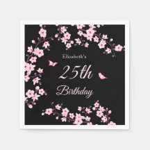 Cherry Blossoms Pink Black Custom