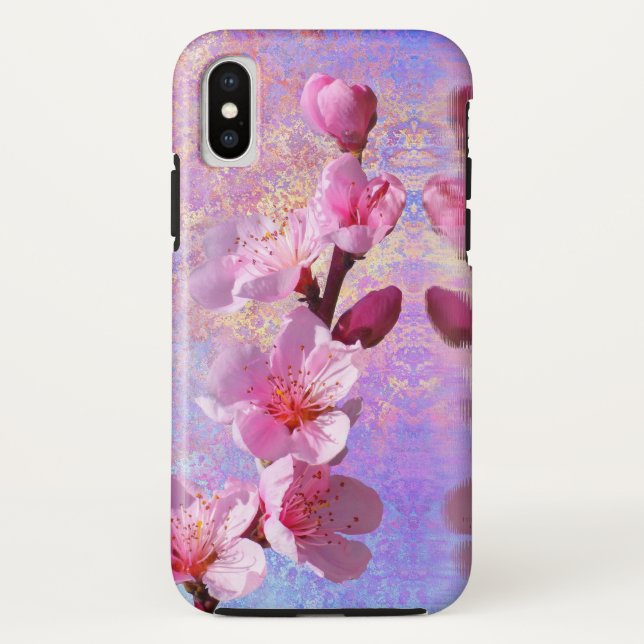 Cherry Blossoms Pink Flowers Abstract Phone Case (Back)