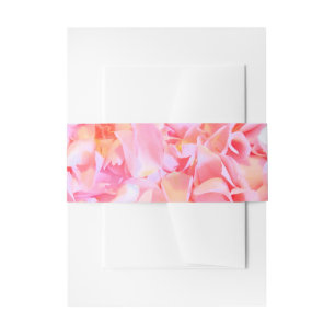 Cherry Blossoms-Pink Flowers Wedding Invitation Belly Band