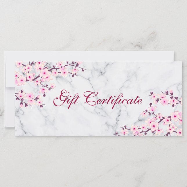 Cherry Blossoms Pink Light Grey Marble (Front)
