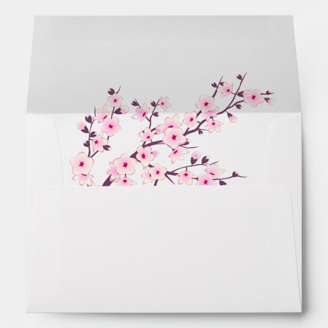Cherry Blossoms Pink White   Envelope (Back (Bottom))