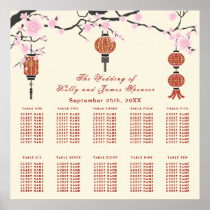Cherry Blossoms & Red Lanterns Seating Chart
