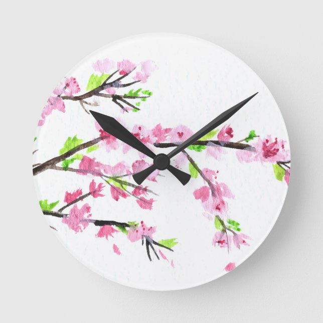 Cherry blossoms round clock (Front)