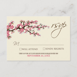 Cherry Blossoms RSVP Card (pink)