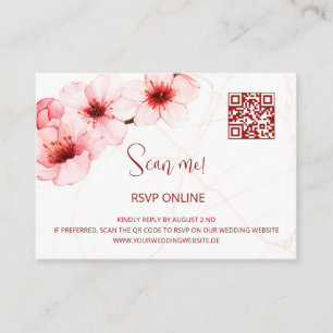 Cherry Blossoms RSVP Online QR Code Enclosure Ca