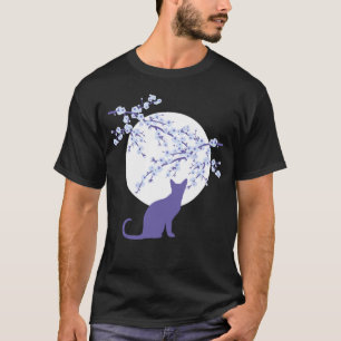 Cherry Blossoms SAKURA Full Moon Cat 3 T-Shirt
