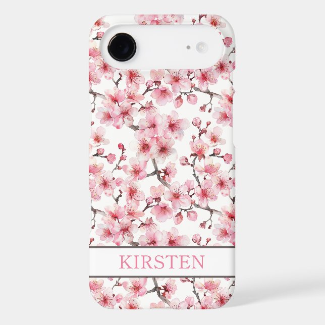 Cherry Blossoms Sakura Pattern Monogrammed (Back)