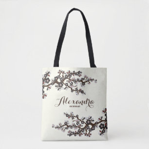 Cherry Blossoms Sakura Wedding Party Tote (black) Bag