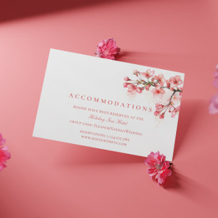 Cherry Blossoms Spring Wedding Accommodations Enclosure Card