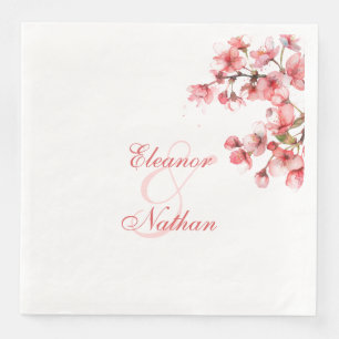 Cherry Blossoms Spring Wedding Napkin