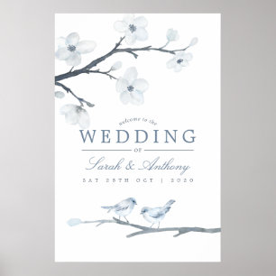 Cherry Blossoms Spring Wedding Welcome Poster