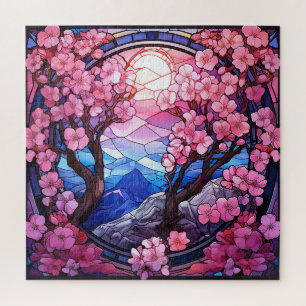Cherry Blossoms Stained Glass Puzzle