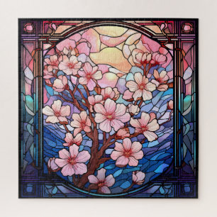 Cherry Blossoms Stained Glass Puzzle