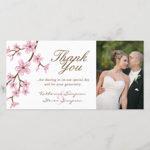 Cherry Blossoms Thank You Photo Card
