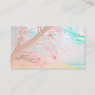 Cherry Blossoms Tree Water Color Business Cards