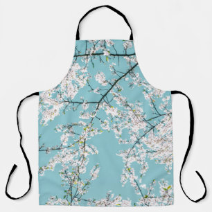 Cherry Blossoms: Turquoise Floral Trend Apron