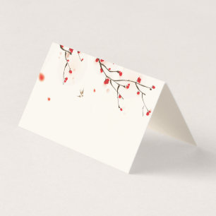 Cherry Blossoms Watercolor Table Place Card