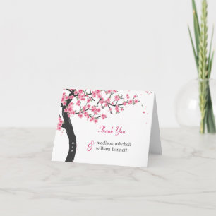 Cherry Blossoms Wedding Folded Thank You Cards
