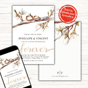 Cherry Blossoms Wedding Invitation