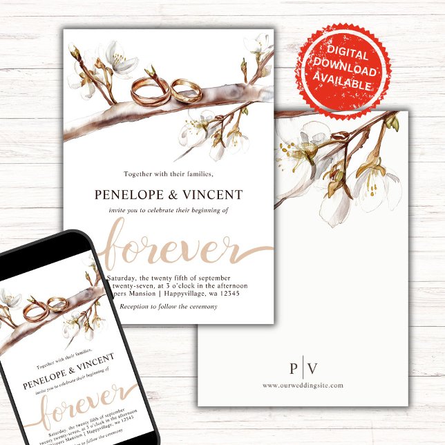 Cherry Blossoms Wedding Invitation (Creator Uploaded)