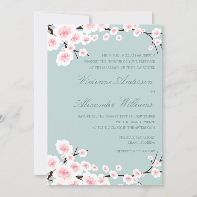 CHERRY BLOSSOMS | WEDDING INVITATION (Front)