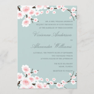 CHERRY BLOSSOMS WEDDING INVITATION