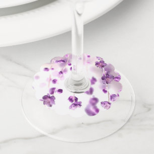 Cherry blossoms wine glass tag