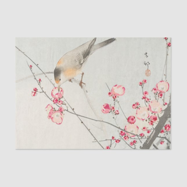 CHERRY BLOSSOMS WITH BIRD Tissue Paper (Front)