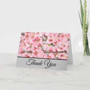 Cherry blossoms with blue thank you card