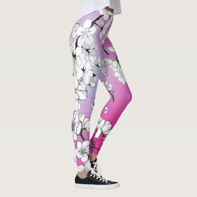 Cherry Blossoms Yoga |  Skinny Fit | Sakura YOGA Leggings (Right)