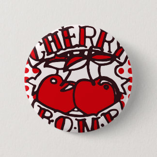 Cherry bomb design 6 cm round badge