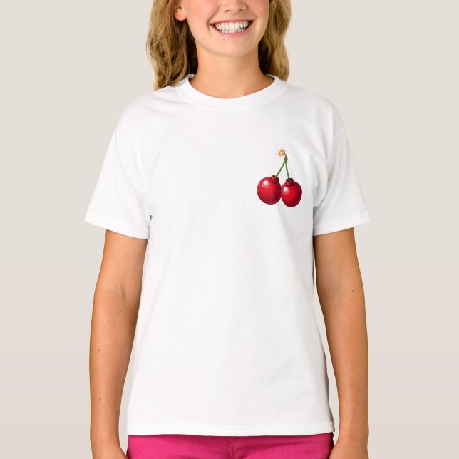 Cherry Bomb Fuse Design Kids T-Shirt (Front)