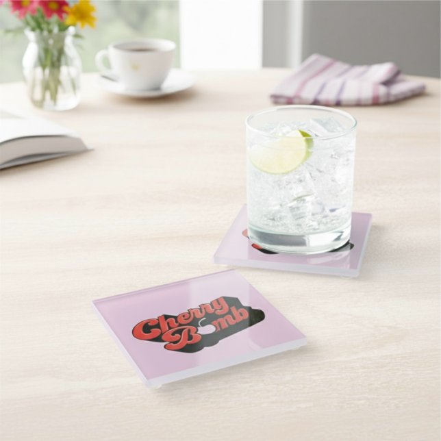 Cherry Bomb Glass Coaster (Creator Uploaded)