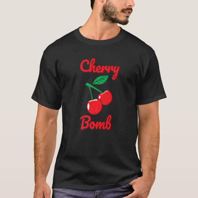Cherry Bomb Retro Vintage Old Style T-Shirt (Front)