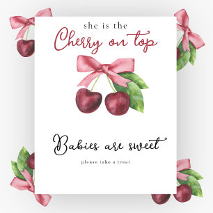 Cherry bow baby shower Babies are sweet  Poster