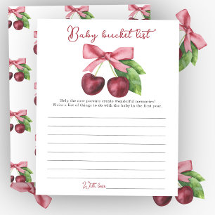 cherry bow baby shower Baby bucket list