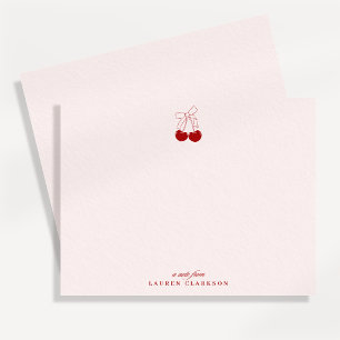 Cherry Bow Note Valentines Card