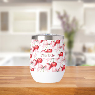 Cherry bow pink name