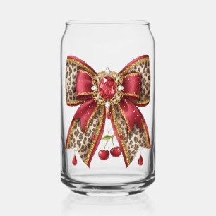 cherry bow style  can glass
