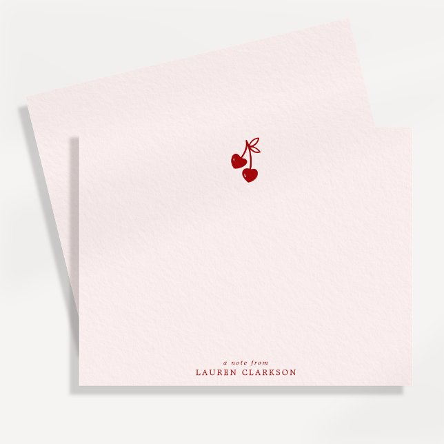 Cherry Bow Valentine’s Day Note Card (Creator Uploaded)