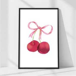 Cherry & Bow Wall Art – 4x6 Poster